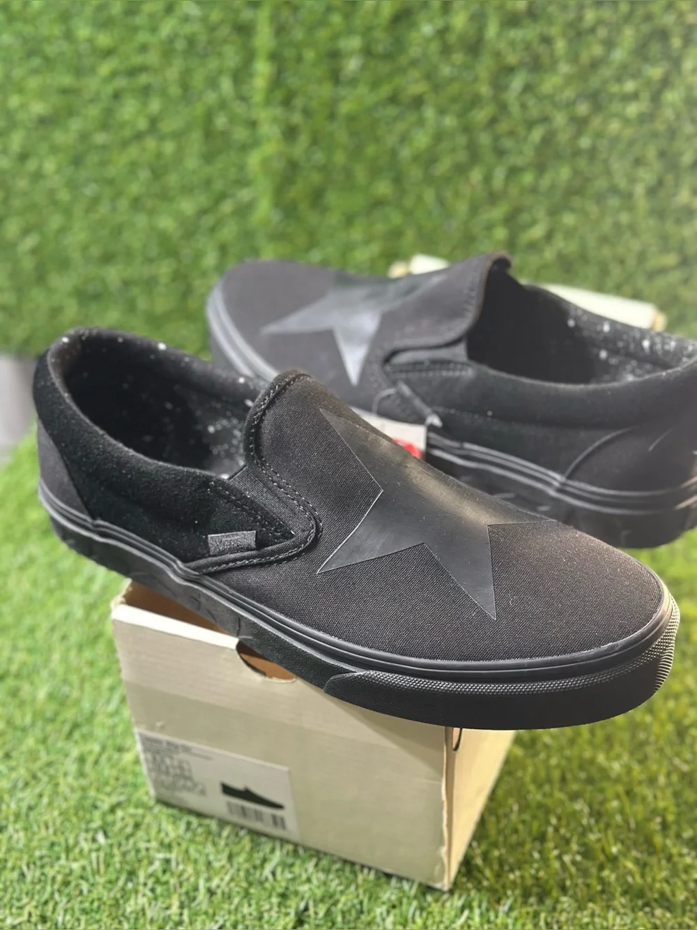VANS DAVID BOWIE CLASSIC SLIP-ON BLACK STAR , SIZE 9 MENS 10.5 WOMENS, NEW
